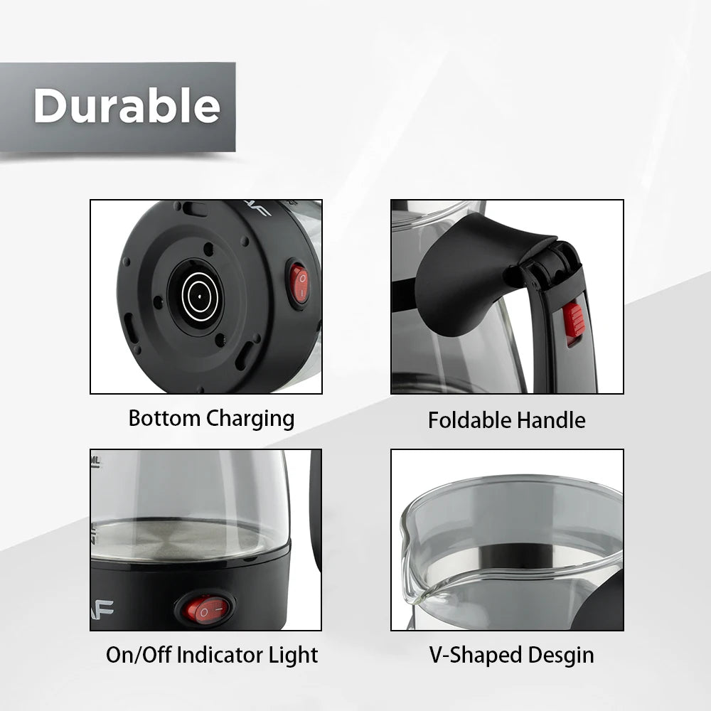 Cafetera turca de 600W, cafetera portátil italiana, árabe, griega, Moka, mango plegable, fácil para viajes en casa