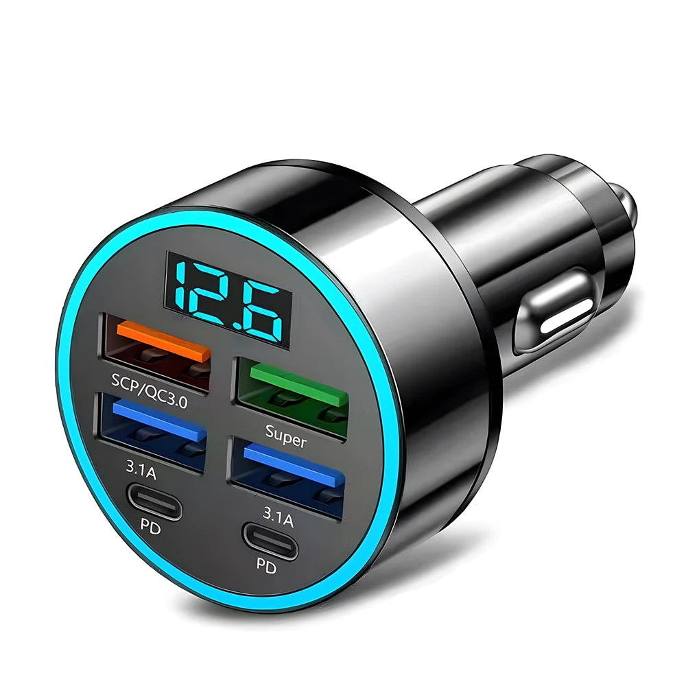 Cargador de coche USB, carga rápida, adaptador de cargador de teléfono móvil para coche 3,0 para iPhone 16 Pro 15, Samsung tipo C PD