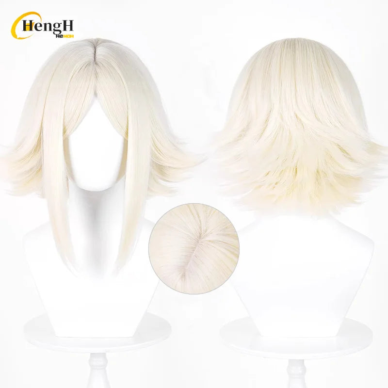 En stock Anime Zanka Guita Enji ‌   Pelucas de Cosplay Rudo Amo Li Glaze, pelo sintético resistente al calor, pelucas para fiesta de Halloween + gorro de peluca