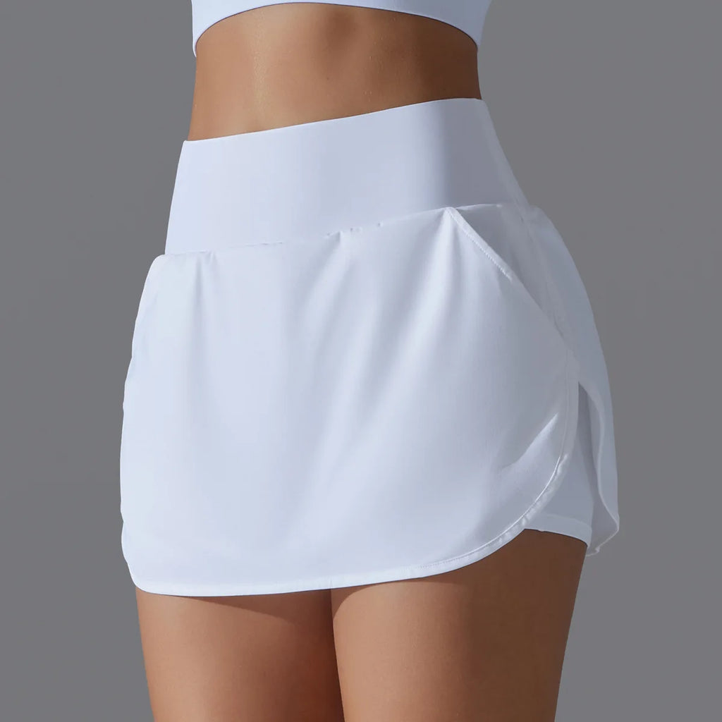 Falda Deportiva de Yoga para Mujer 2 en 1, Falda de Tenis y Bádminton con Pantalones Cortos, Cintura Alta, Transpirable, Falda Deportiva para Fitness, Golf y Atletismo