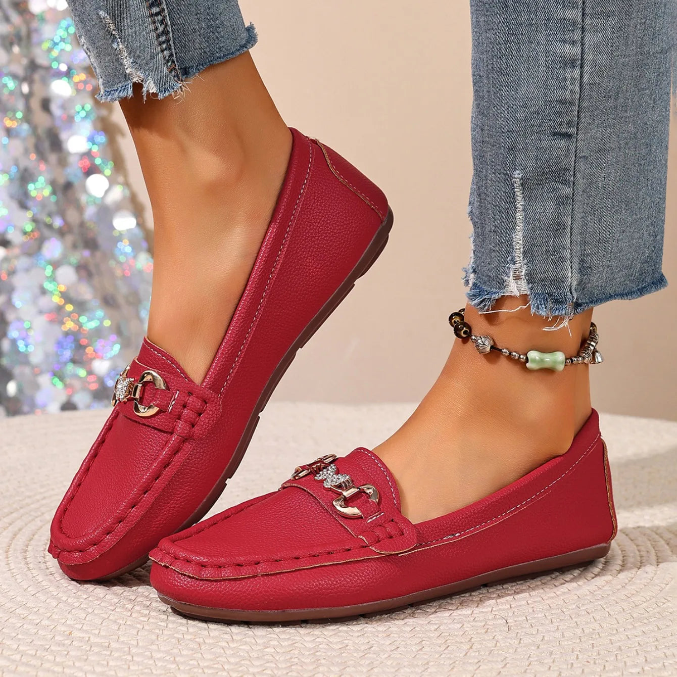 2026 nuevos zapatos planos de mujer primavera otoño Casual Slip on zapatos Mary Jane zapatillas de deporte de moda mujeres punta redonda sólida suela suave mocasines planos