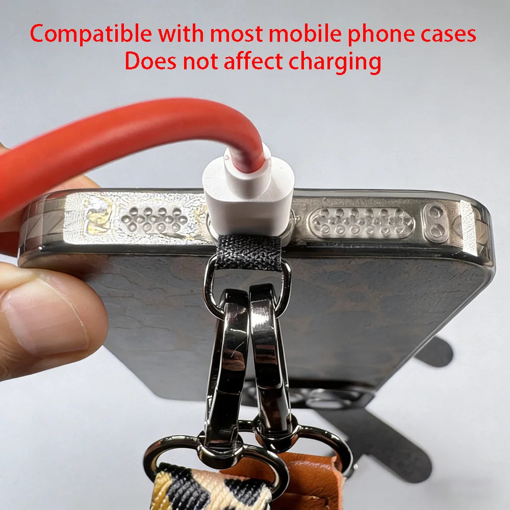 Correa cruzada para teléfono con estampado de leopardo, correa ajustable para el cuello, cuerda antipérdida con tarjeta universal para iPhone, Samsung, todas las fundas de teléfono