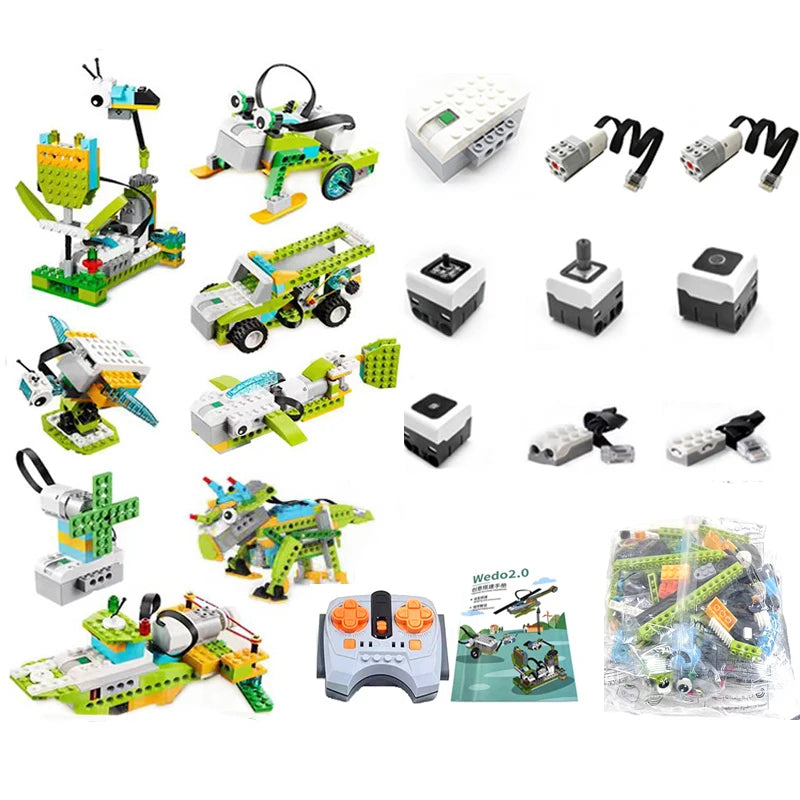 280 Uds piezas WeDo 2,0 RC juego de núcleos de robótica con seis sensores compatibles lego 45300 estudiante DIY juguete educativo de ladrillo