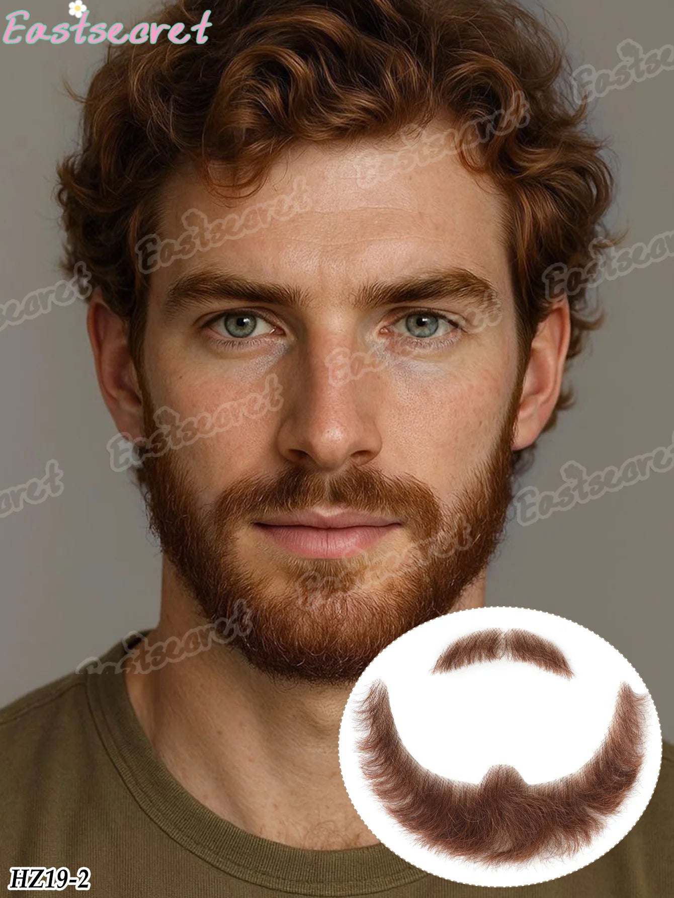 Bigote falso de barba de encaje sintético para hombres, bigote hecho a mano por pelo Real, Cosplay, encaje sintético, barbas invisibles