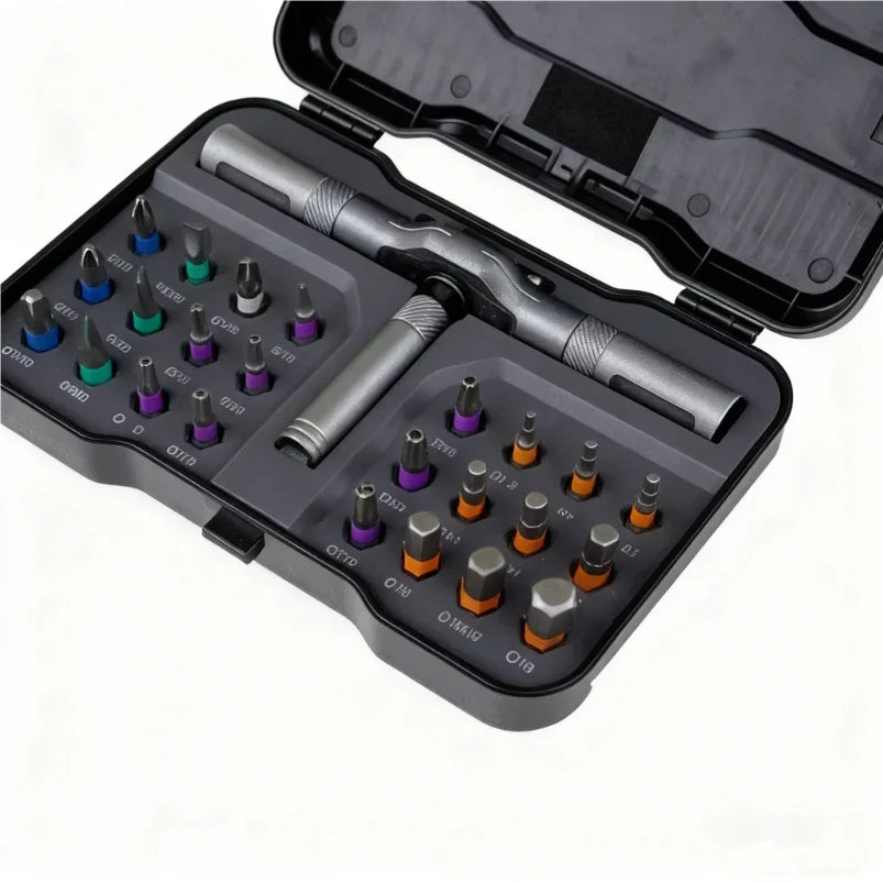 Juego de Destornilladores de Trinquete Multifuncional 24 en 1, Mini Kit de Herramientas de Reparación, Múltiples Puntas Magnéticas, Herramienta Doméstica para PC y Escritorio