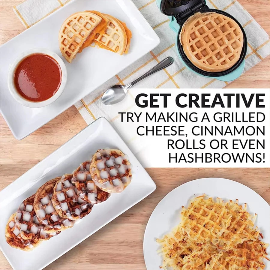 Mini Wafleras Maker, Antiadherente de Doble Cara, Forma de corazón para Hacer panini, Hash Browns y Otros almuerzos