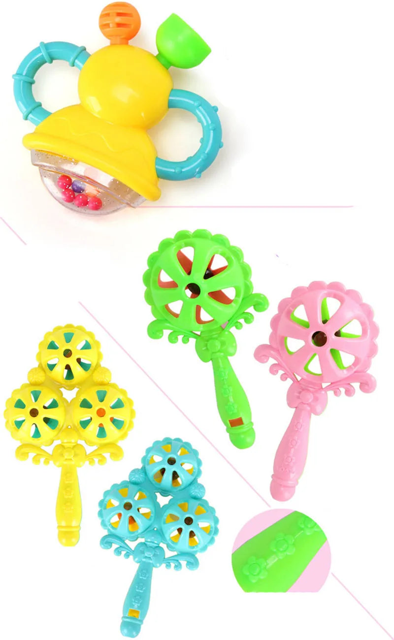 Sonajeros de juguete para bebés, juguetes para la dentición, campana de mano para niños, juegos ABS de desarrollo para niños, juguetes para bebés recién nacidos de 0 a 12 meses