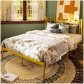 Base de Cama Matrimonial, Base de Cama Matrimonial con Metal, Cama Matrimonial con Cabecero de Metal, Bases de Cama con Soporte de Láminas
