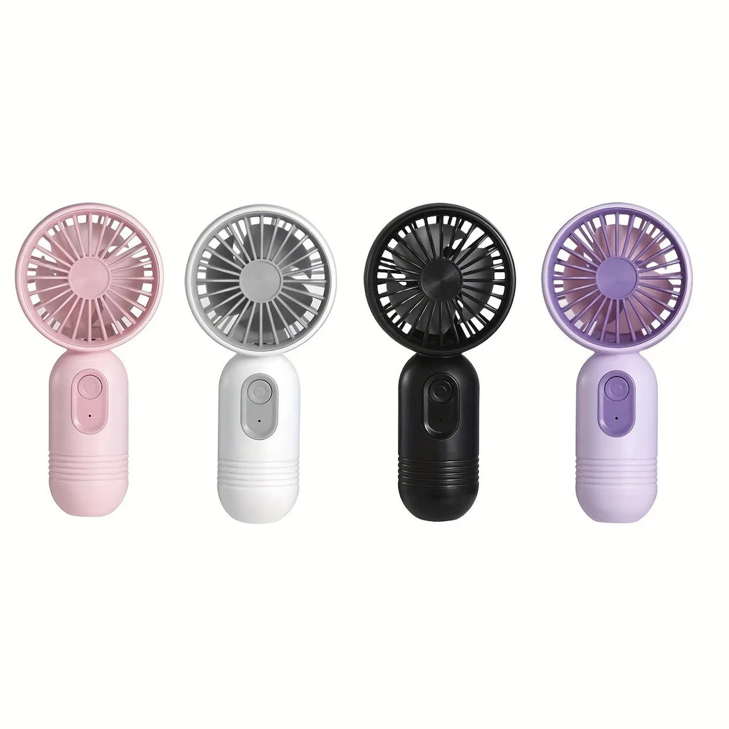 Mini ventilador portátil, pequeño ventilador de mano, carga USB, ventilador de mano de 3 velocidades adecuado para oficina, viajes al aire libre y camping