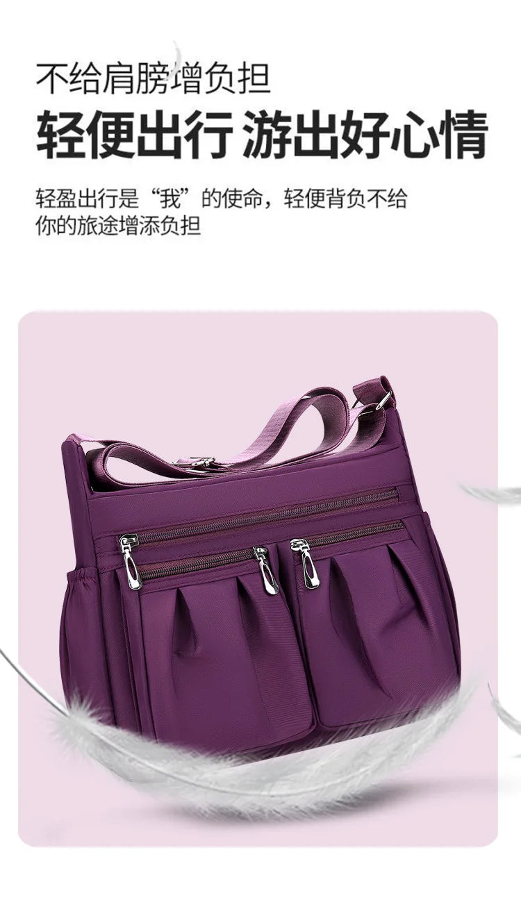 Bolso cruzado de nailon para mujer, bolso de hombro de gran capacidad, bolso femenino con múltiples bolsillos, bolso de compras de viaje para mujer, bolso de ocio