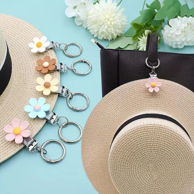 Clip para sombrero de viaje, Clip magnético para sombrero con flor de viaje, antideslizante, para el sol, ala ancha, soporte para sombrero manos libres, accesorios de viaje