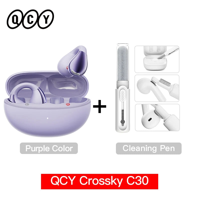 QCY Crossky C30 auriculares con Clip para la oreja Bluetooth 5,4 inalámbricos de oído abierto deportes TWS auriculares de doble conexión