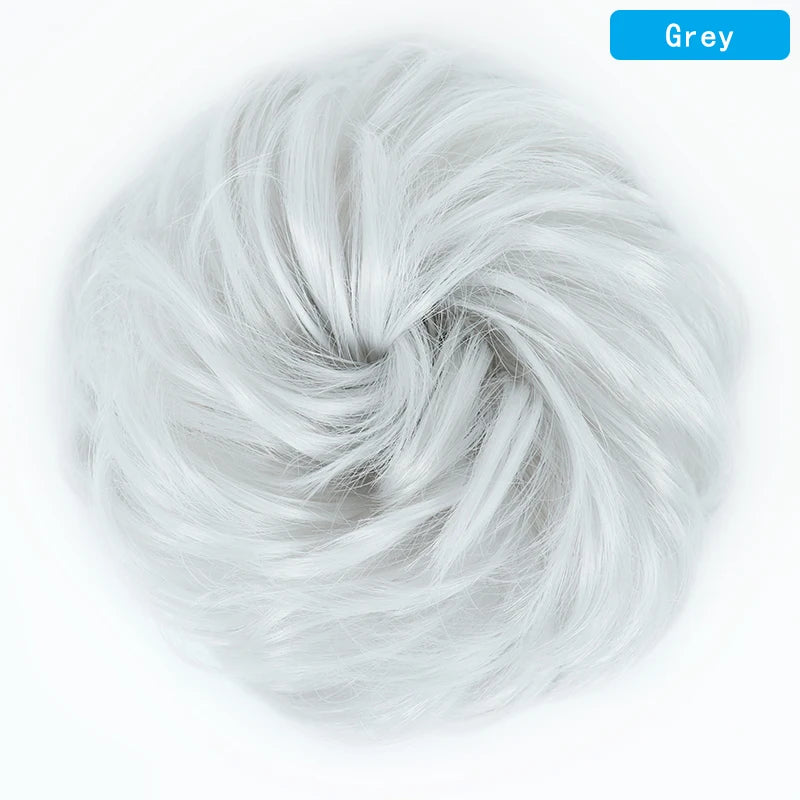 AZQUEEN-extensión de cabello de moño desordenado, banda elástica sintética, moño ondulado rizado, Scrunchies Donut Updo, postizo para mujer