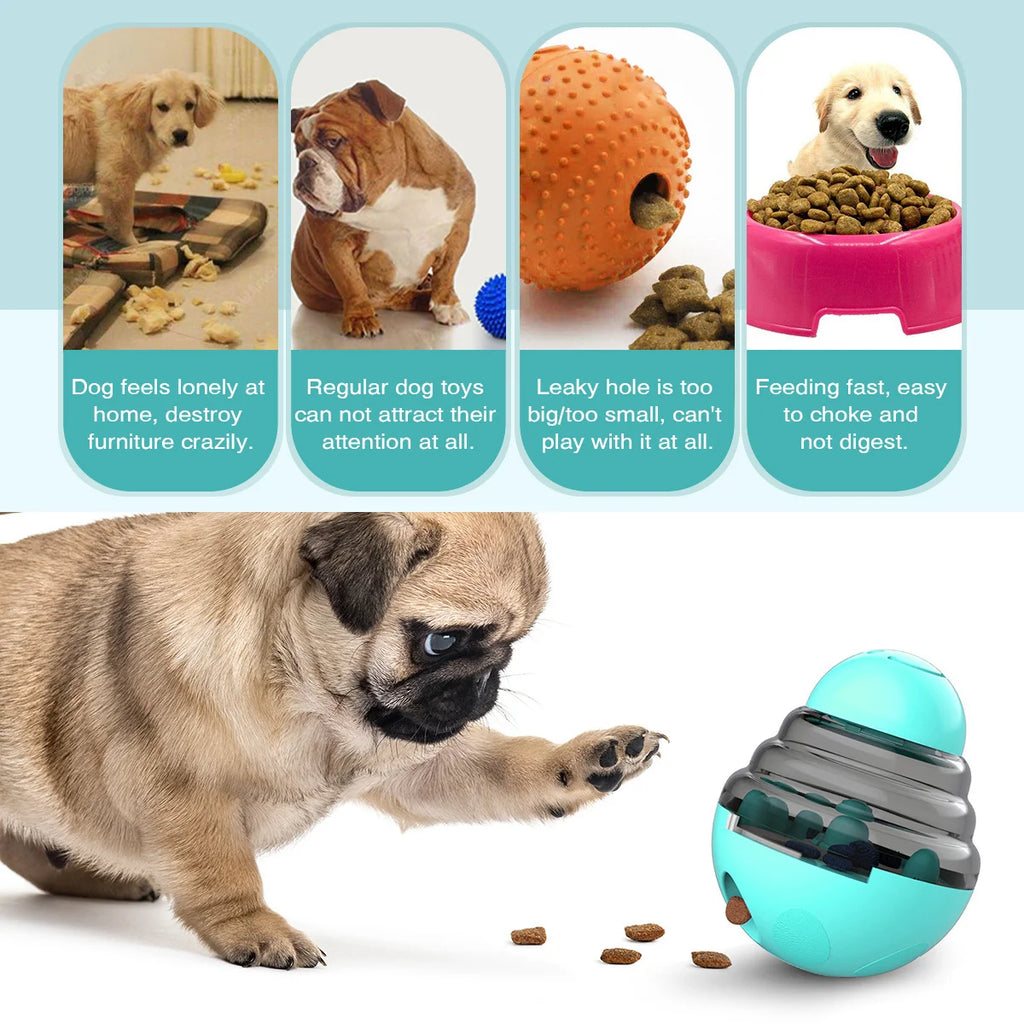 Juguete Dispensador de Comida para Perros, Tipo Rompecabezas, con Bola Antiderrames, Alimentador Lento
