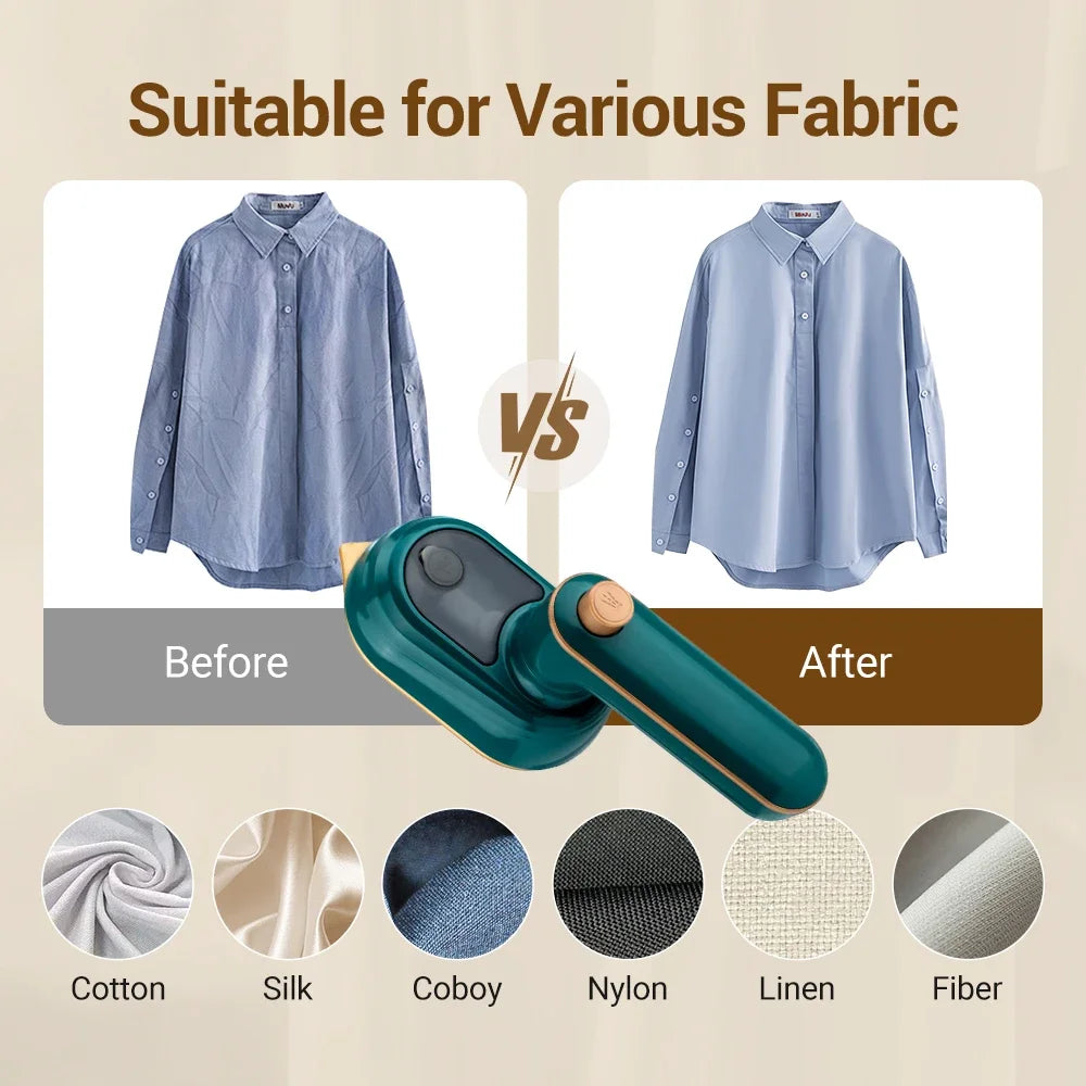 Mini vaporizador de ropa, plancha de vapor portátil de mano para viaje en casa, planchado de ropa, máquina de planchar en seco y húmedo, electrodoméstico