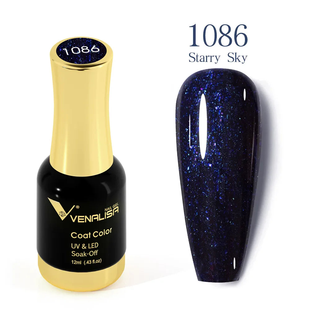 Venalisa-esmalte de Gel con purpurina, laca de Gel UV LED para manicura de uñas, autonivelante, supertextura, capa superior templada Nowipe, 12ml