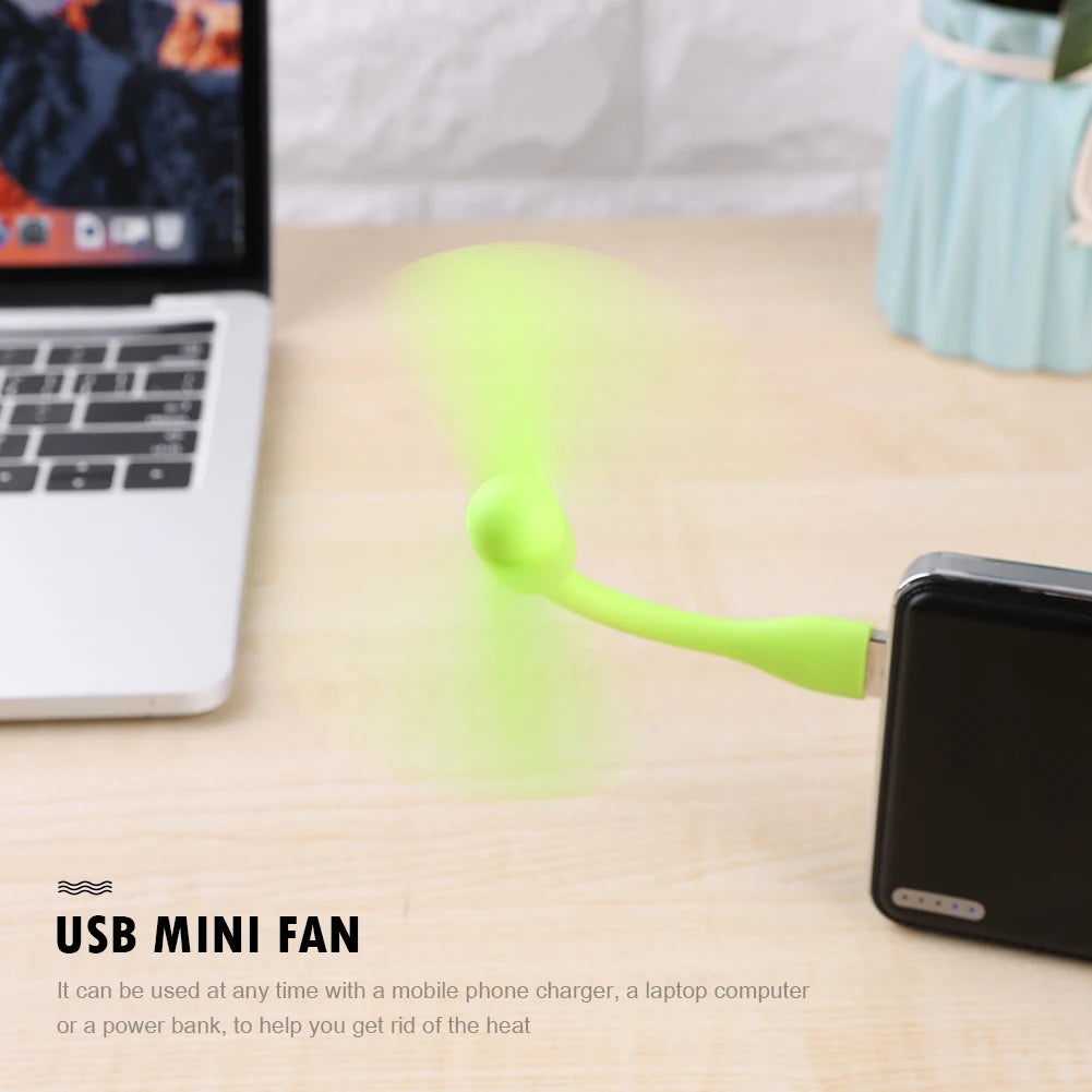 Mini ventilador USB, ventilador de refrigeración Flexible para banco de energía, portátil, PC, cargador de CA, ventilador de mano portátil, dispositivo de verano para ordenador