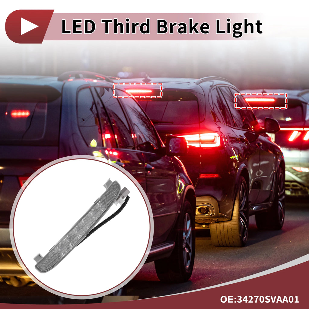 UXCELL Tercera luz de freno LED para Honda Civic EX 2 puertas Coupe No.34270SVAA01 Blanco 3.a lámpara de parada de montaje alto ABS Centro trasero Hig