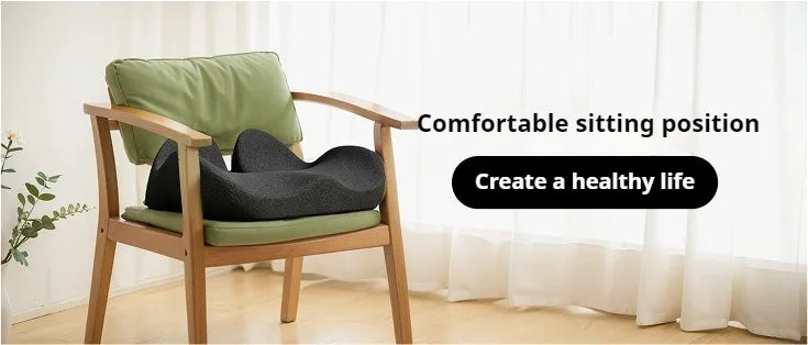 Cojín de asiento ergonómico de espuma viscoelástica gruesa para sillas de oficina: almohadilla para silla resistente con funda extraíble, ideal para la parte inferior de la espalda
