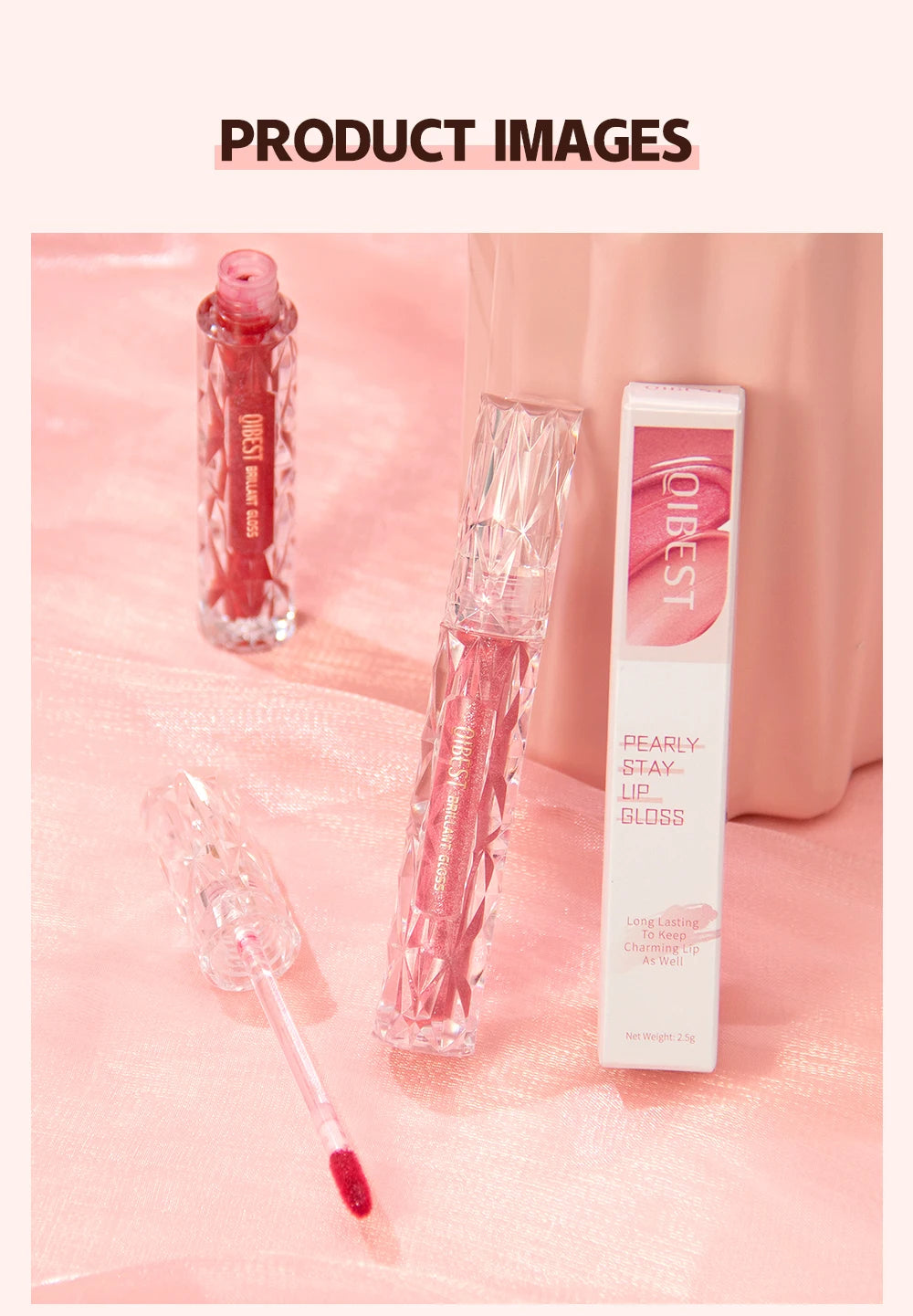 QIBEST-brillo de labios resistente al agua con brillo de diamante, lápiz labial líquido mate, esmalte de labios de perla brillante, tinte labial de larga duración, maquillaje para mujer