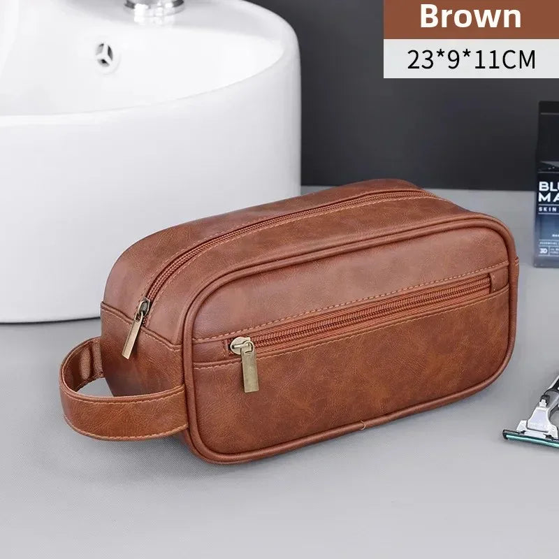Neceser de PU con múltiples bolsillos para mujer y hombre, bolsas de maquillaje esenciales de viaje, bolsa colgante impermeable, bolsa organizadora de lavado de cosméticos