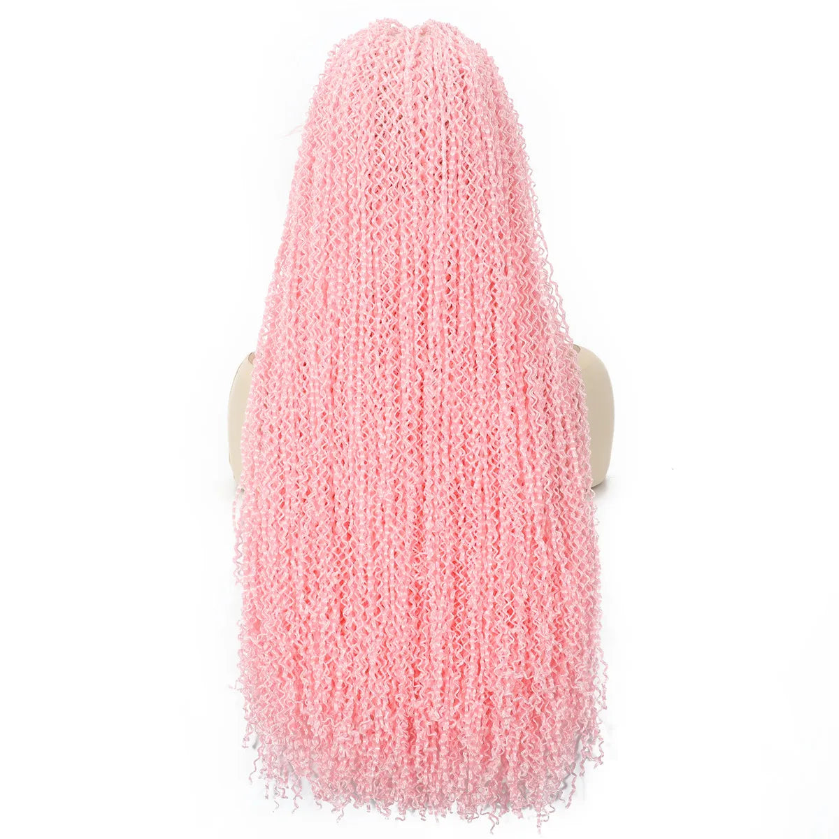 SQRDGQ Peluca de Cabello Sintético Rosa para Mujer, Pelucas Trenzadas Rizadas Profundas para Mujer, Peluca con Frente de Encaje 13*6 con Cabello de Bebé, Pelucas Baratas en Oferta