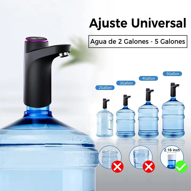 Iruibo Bombeo de agua embotellada USB recargable, bebedero automático con succión inteligente para uso diario en la oficina de la escuela