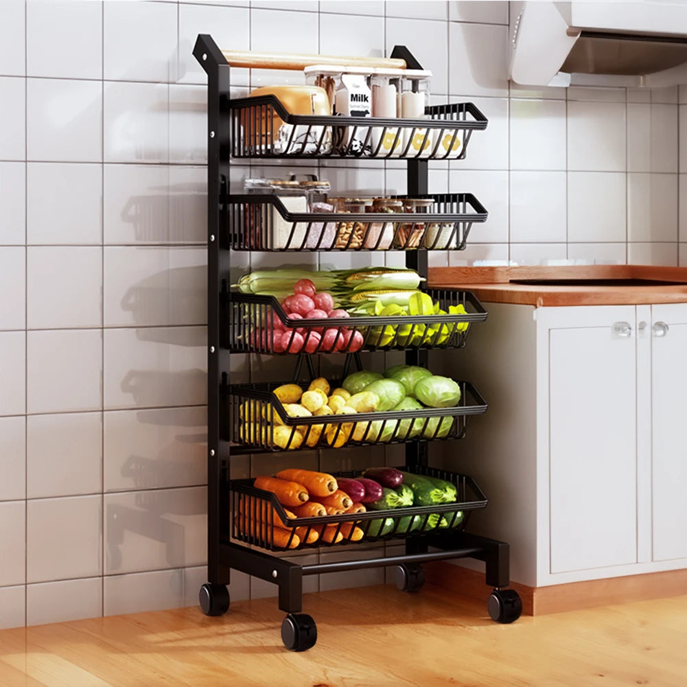 5-Tier Kitchen Trolley, 42cm W x 32cm D x 105cm H