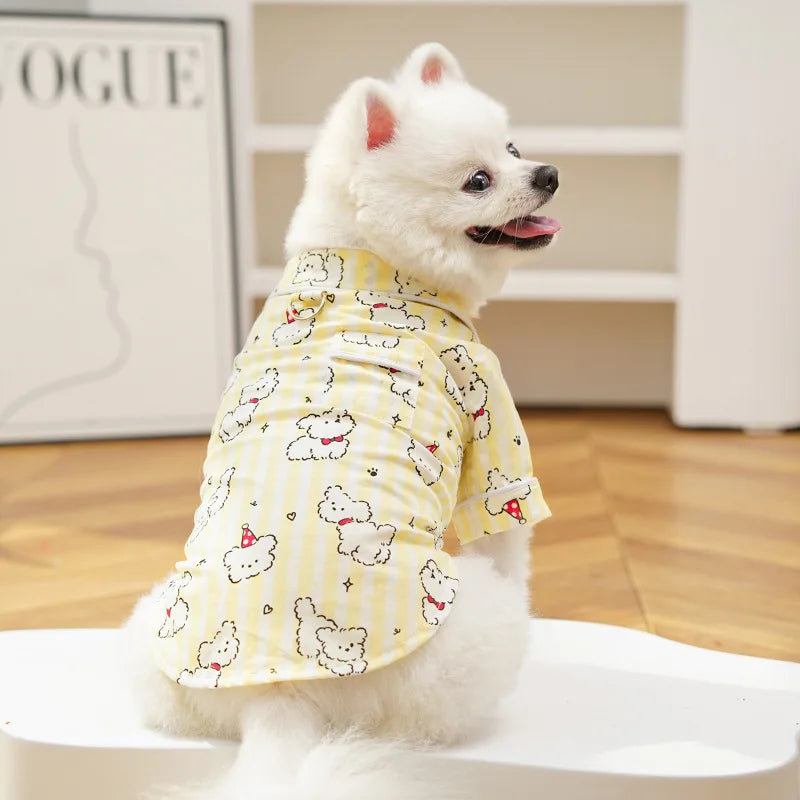 Mono de verano para perro, ropa con estampado de perro, chaleco para cachorro, ropa para perros Chihuahua y Bichón, pijama fino de cuatro patas para perro, ropa para parejas.