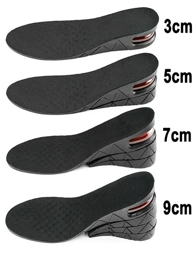 Plantilla de elevación de cojín de zapato de aire para hombres y mujeres, plantilla Invisible Variable de 3-9cm, plantillas para aumentar la altura, almohadilla de soporte más alta de corte ajustable