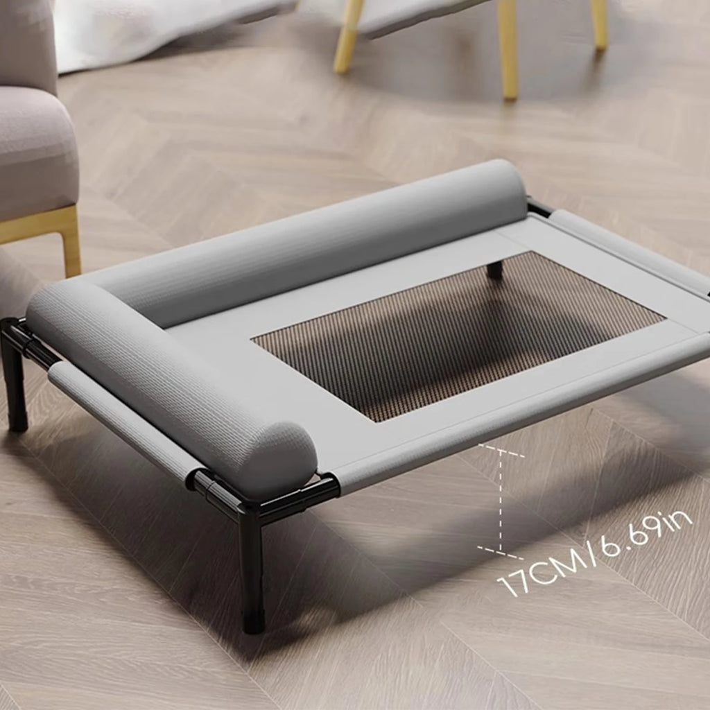 Muebles para mascotas, cama elevada de malla, transpirable con almohada, cama elevada para perros y gatos, extraíble, exterior, Camping, tren para tomar el sol, hogar, césped