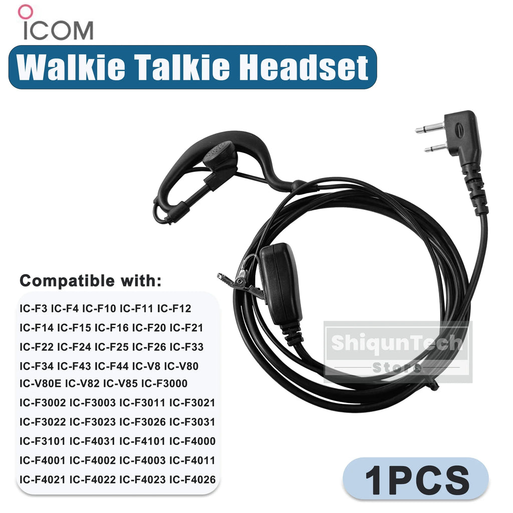 Auricular para ICOM Radio bidireccional IC-F22S auriculares de alta calidad Compatible con IC-V85 IC-V82 Walkie Talkie auriculares con micrófono PTT
