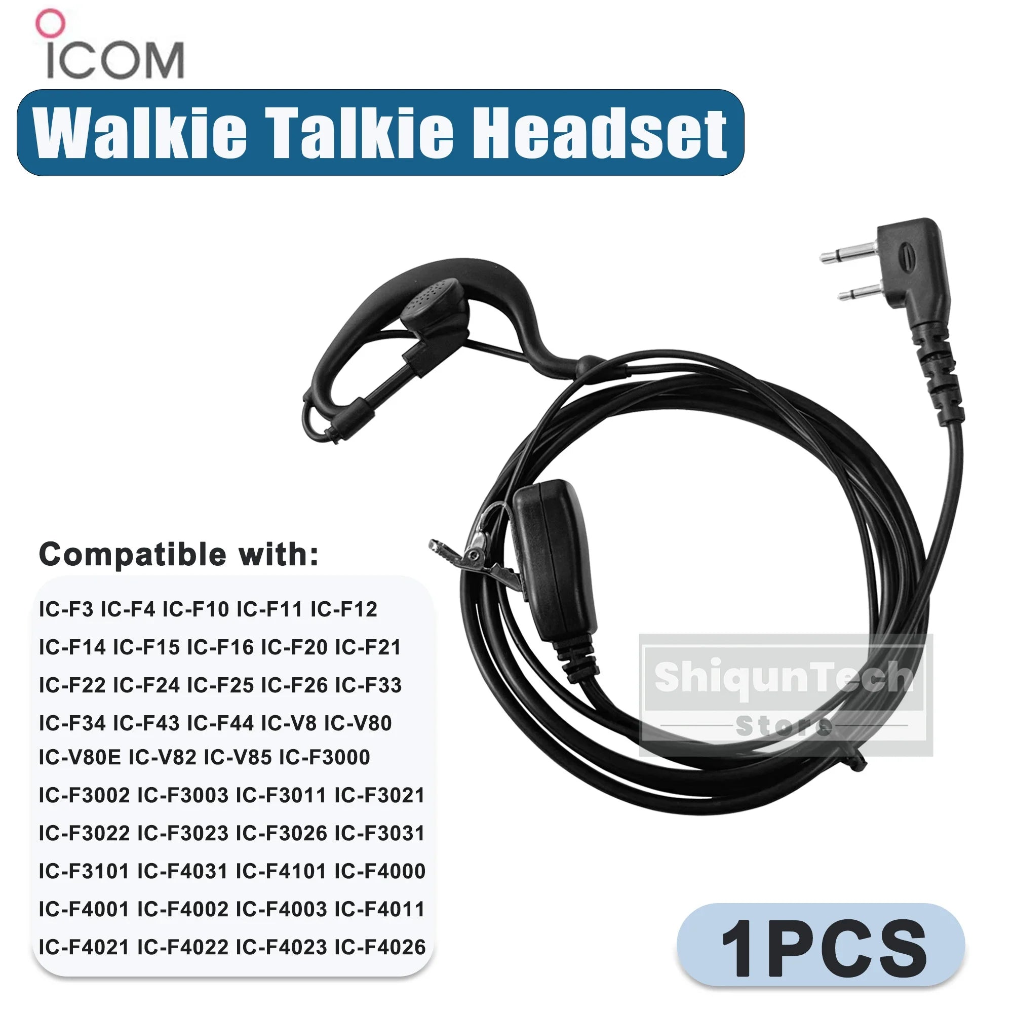 Auricular para ICOM Radio bidireccional IC-F22S auriculares de alta calidad Compatible con IC-V85 IC-V82 Walkie Talkie auriculares con micrófono PTT