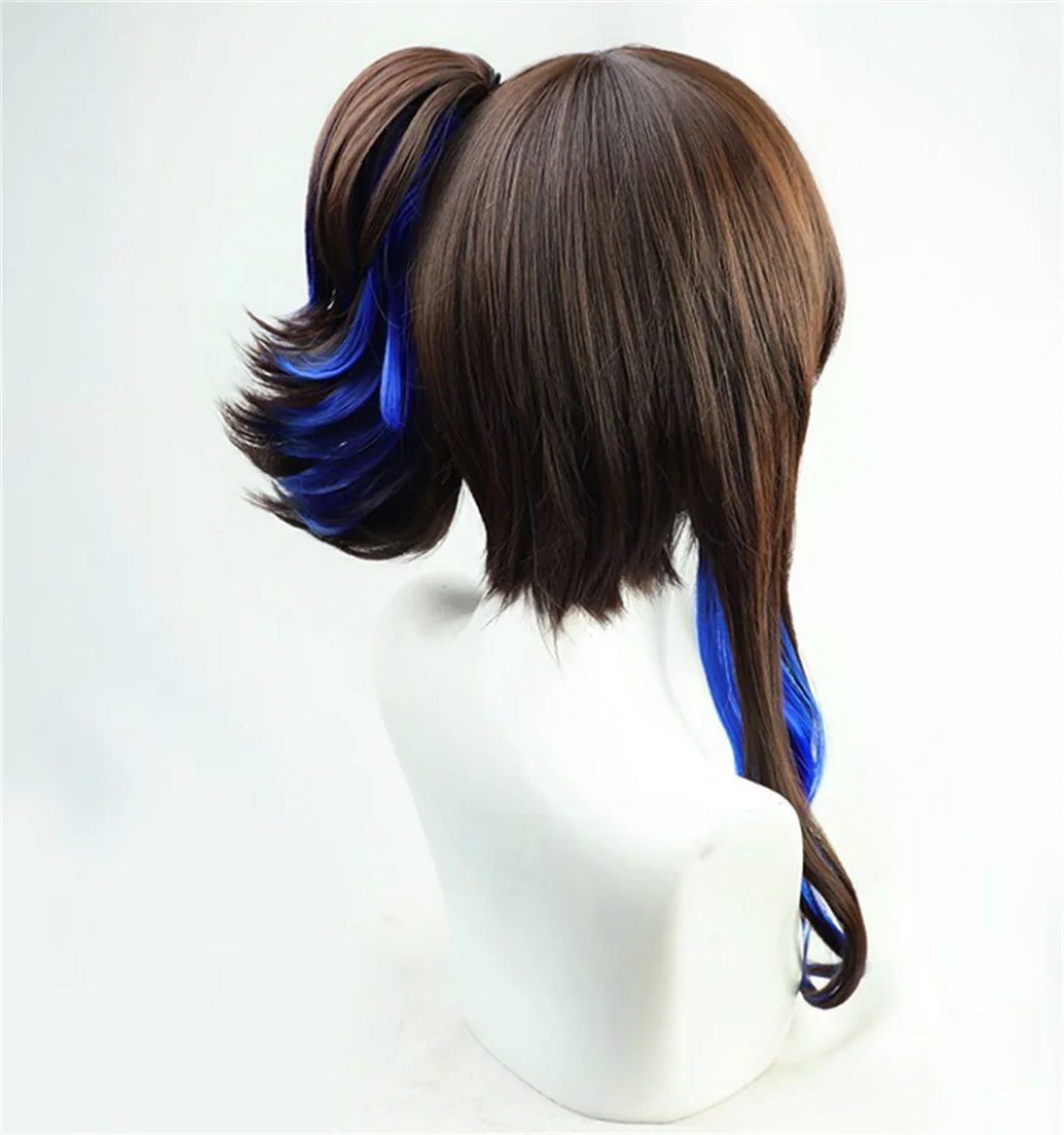 Peluca de cosplay de Uma Musume Pretty Derby Daitaku Helios, peluca de cola de caballo para fiesta de anime y videojuegos