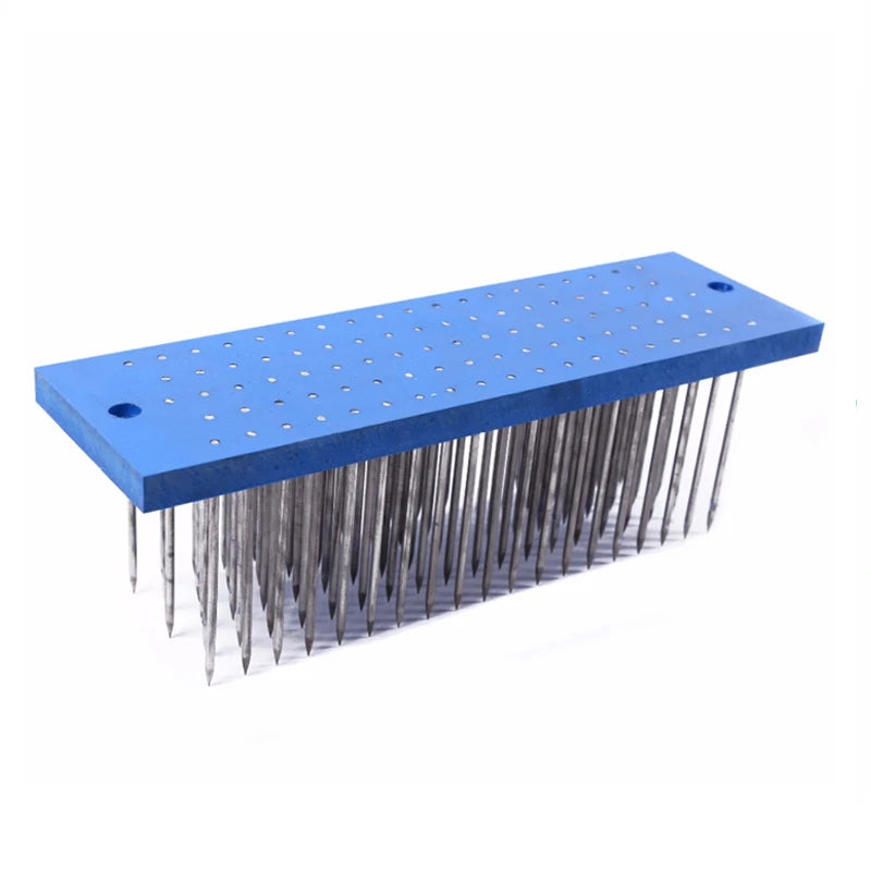 Cepillo de pelo azul de 1 piezas con 93 agujas de piezas para trama de máquina de peine, peine pequeño de acero