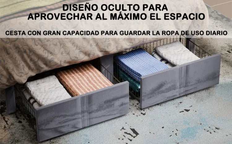 Base de Cama con Almacenamiento y Cabecero de Terciopelo, Estación de Carga, Bases de Cama Regulables, Cama de Lujo con Cabecero de Ala, Muebles de Lujo