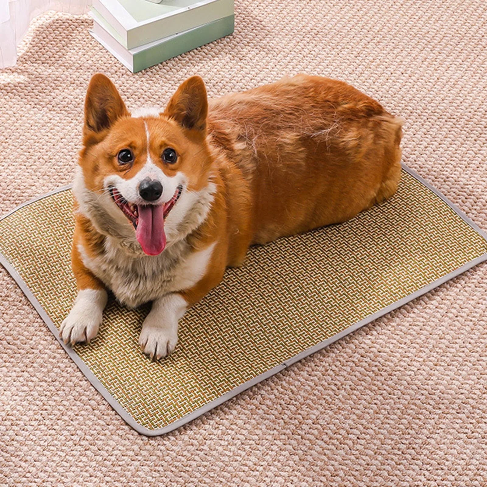 Almohadilla de Gel refrescante de verano para perros y gatos, estera antideslizante para mascotas, ropa de cama de bambú lavable con alivio del calor, uso interior y exterior