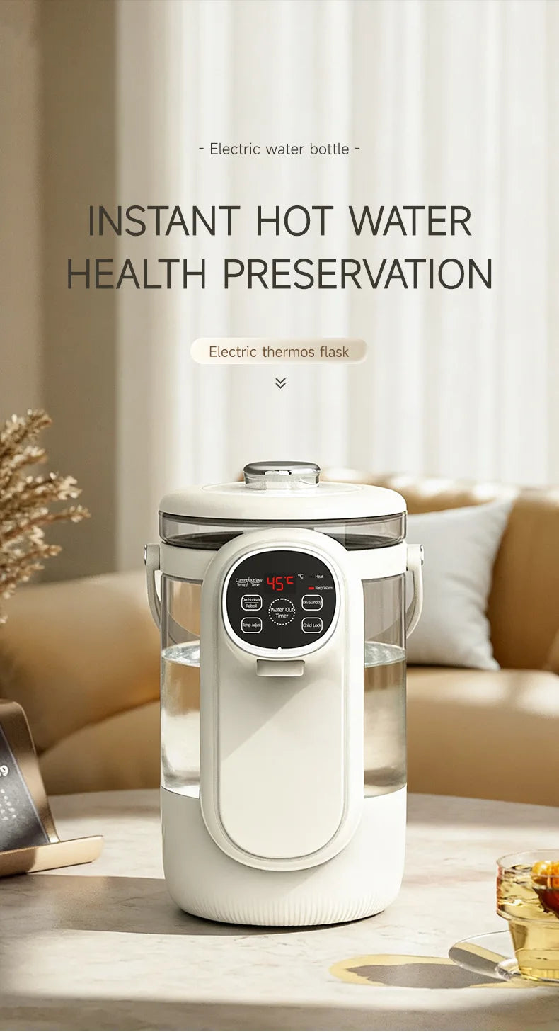 Hervidor eléctrico de 3,5 l, olla eléctrica automática para mantener el calor, ajuste de temperatura de 12 niveles, dispensador de agua multifunción
