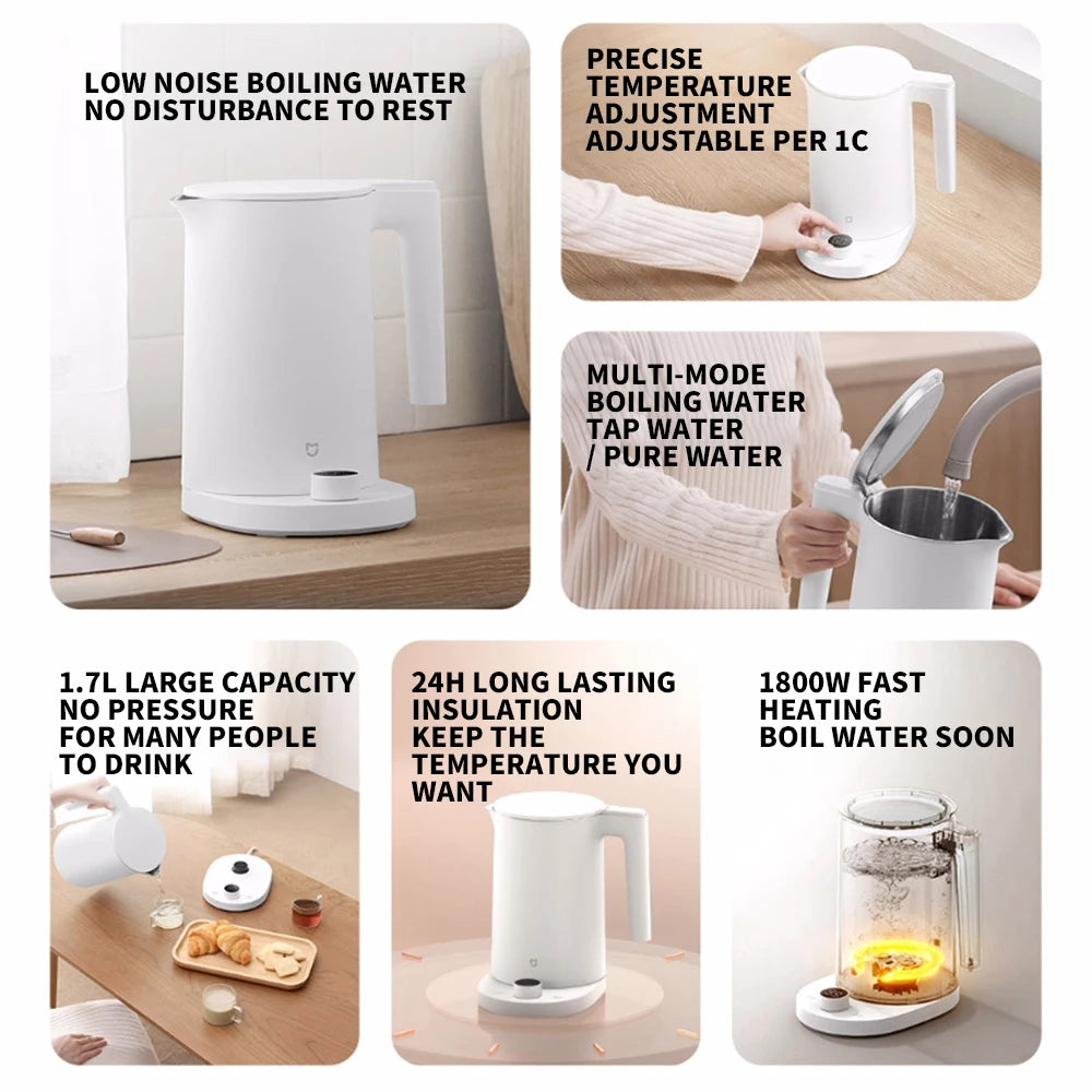 NUEVO Hervidor Inteligente MIJIA 2 Pro, Hervidor Eléctrico, Electrodomésticos de Cocina, Pantalla LED, Temperatura Constante Inteligente 24H, Samovar -220V, CN