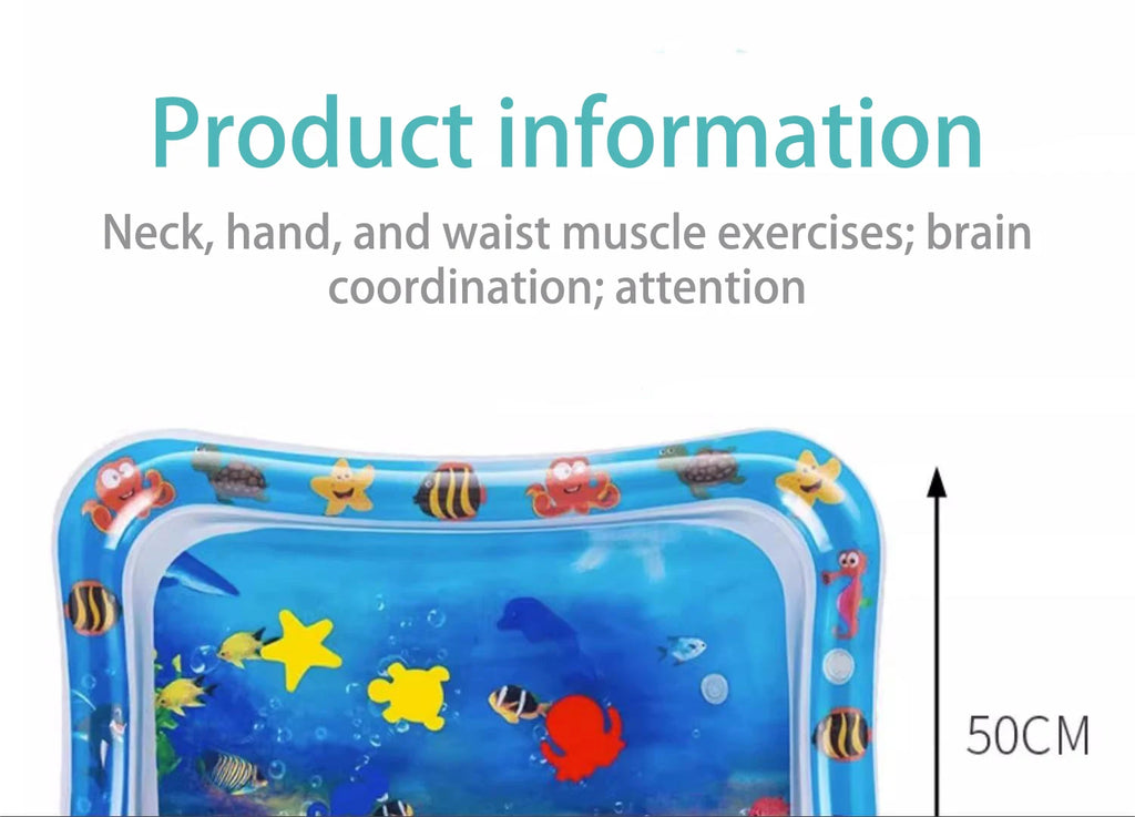 Juguetes para bebés, estera de juego de agua para el tiempo de la barriga, cojín inflable, educación temprana, estera de juego de agua para bebés y niños pequeños
