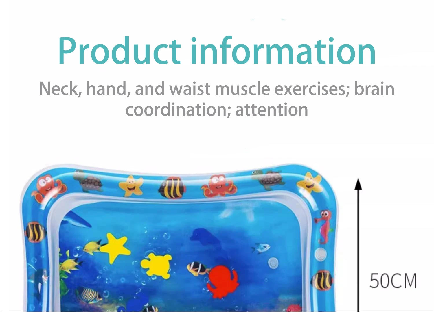 Juguetes para bebés, estera de juego de agua para el tiempo de la barriga, cojín inflable, educación temprana, estera de juego de agua para bebés y niños pequeños