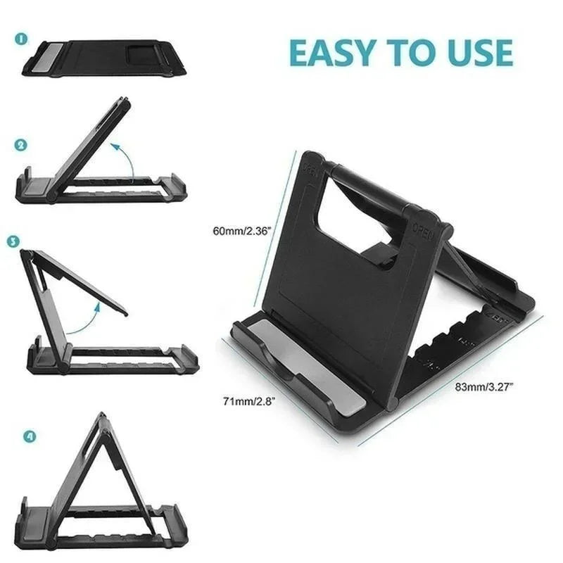 Soporte portátil de escritorio para teléfono móvil, Mini soporte de escritorio Universal, soporte ajustable para todos los teléfonos inteligentes, pantalla de tableta