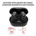 E7S Auriculares inalámbricos Bluetooth con diseño tecnológico, pantalla de alimentación con micrófono con cancelación de ruido, auriculares para coche, trabajar, deportes, entrenamiento, correr