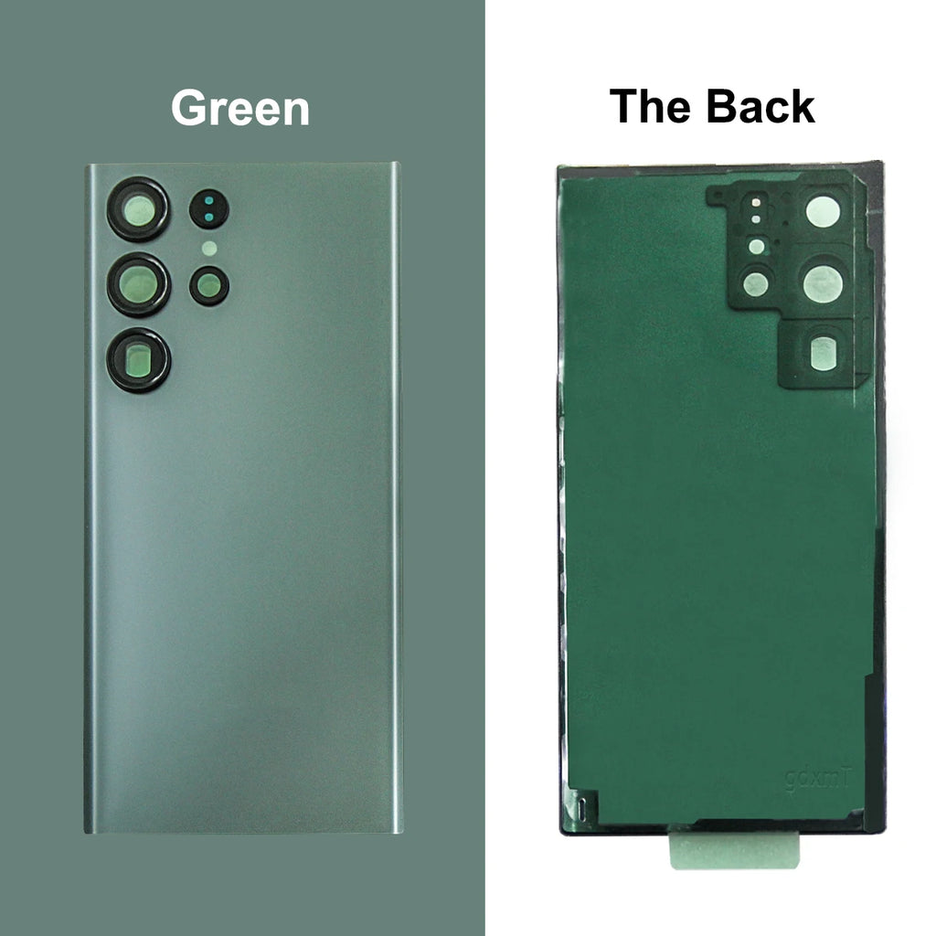 Carcasa Trasera para Samsung S23 Ultra, Tapa de Batería, Repuesto de Cubierta Trasera del Teléfono + Marco de Cámara y Lente