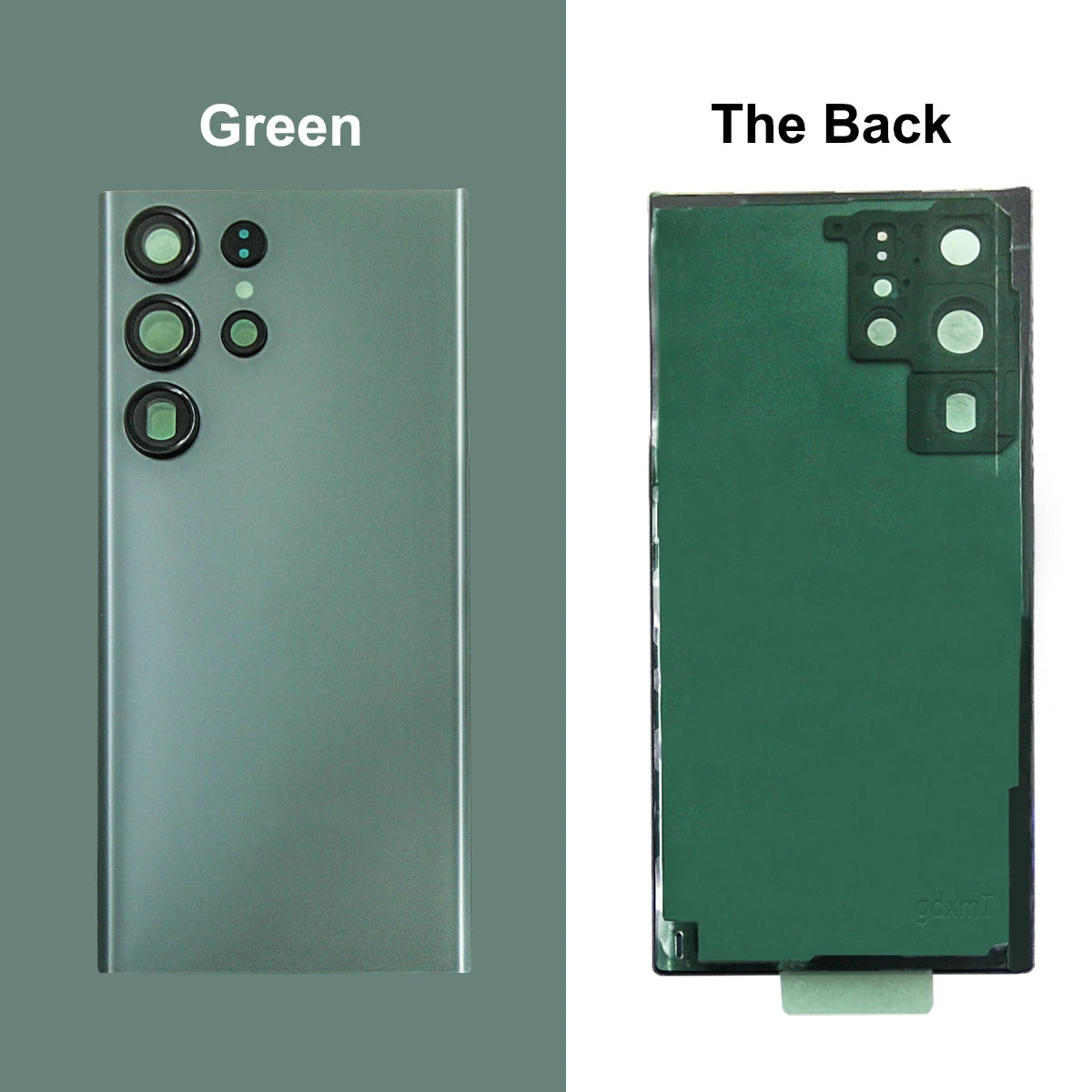 Carcasa Trasera para Samsung S23 Ultra, Tapa de Batería, Repuesto de Cubierta Trasera del Teléfono + Marco de Cámara y Lente