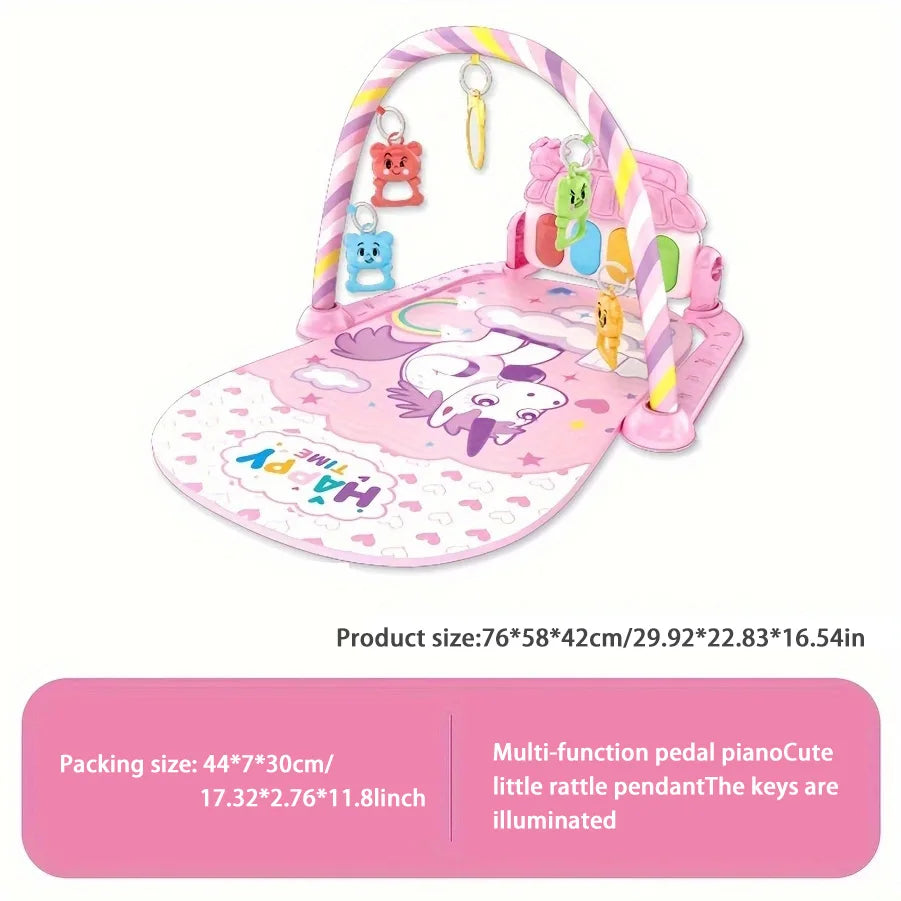 Juguete de soporte de fitness para bebé, música para bebé recién nacido, piano de pedal, estera para gatear, juguete para bebé