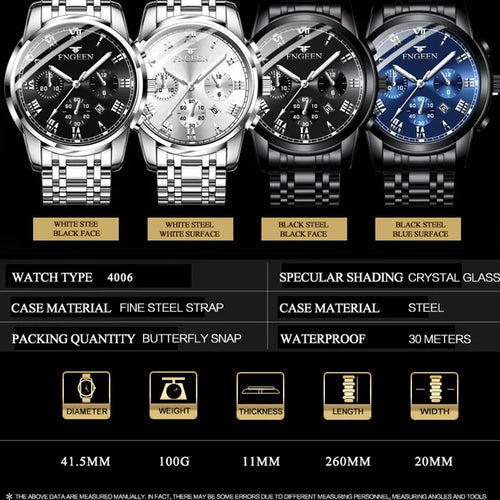 BINBONG, relojes para hombre 2023, marca superior de lujo, reloj con fecha resistente al agua, correa de acero para hombre, reloj de cuarzo informal, reloj de pulsera deportivo para hombre 4006