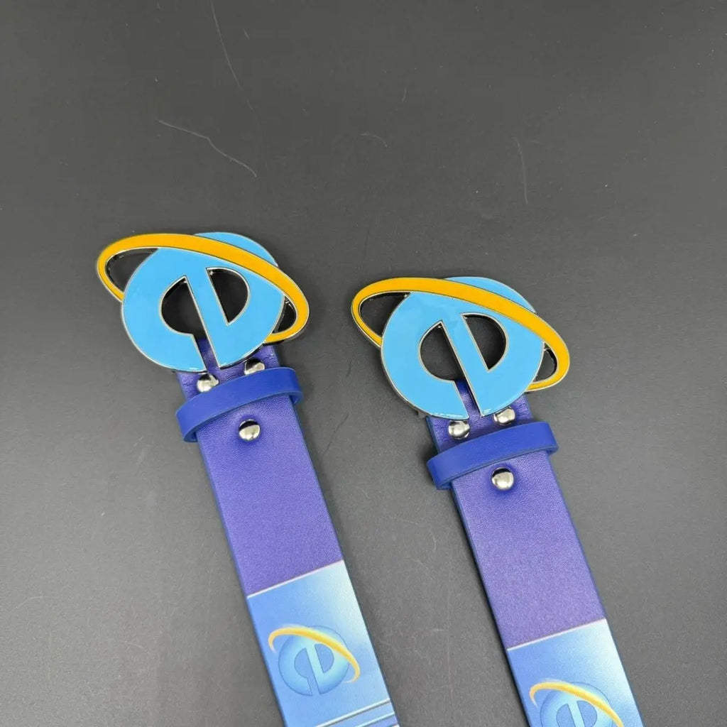 Cinturón Retro con Diseño de Internet Explorer, Cinturón de 110 cm Estilo Y2K, Hebilla de Aleación y Cuero Vacuno, Accesorio Divertido y Nostálgico para Jeans