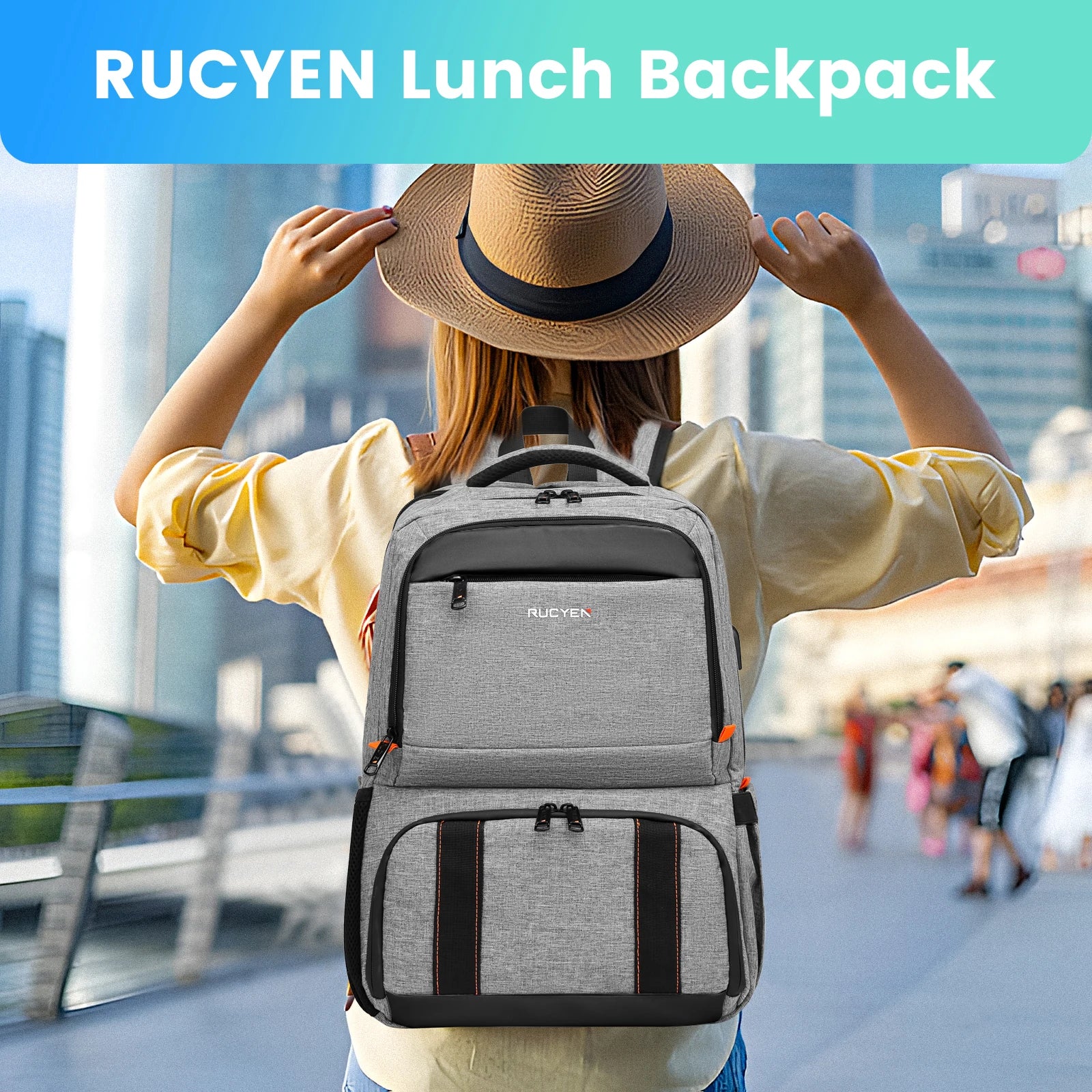 Mochila para el almuerzo, bolsa de Picnic con aislamiento, bolsa de viaje multifuncional, gran capacidad, Picnic al aire libre, Camping, mochila impermeable