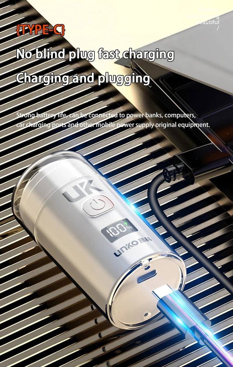 Afeitadora portátil para hombre, Afeitadora eléctrica recargable con pantalla Digital Led, afeitadora de barba resistente al agua para carga de coche en seco y húmedo